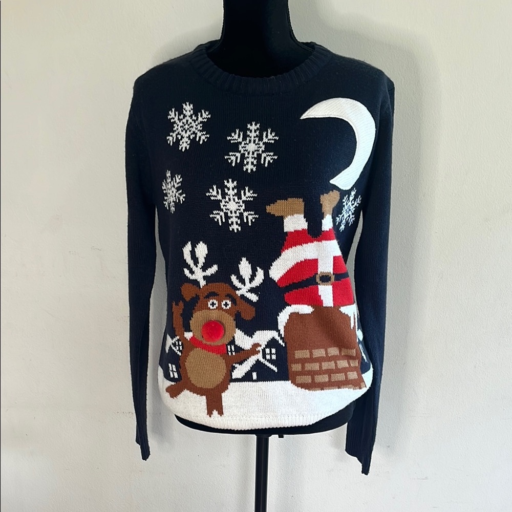 Christmas Crew Neck Sweater with Festive Design